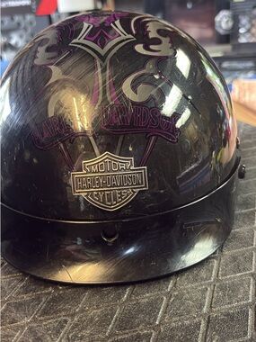 Harley-Davidson Black Helmet with Purple Graphic Accents